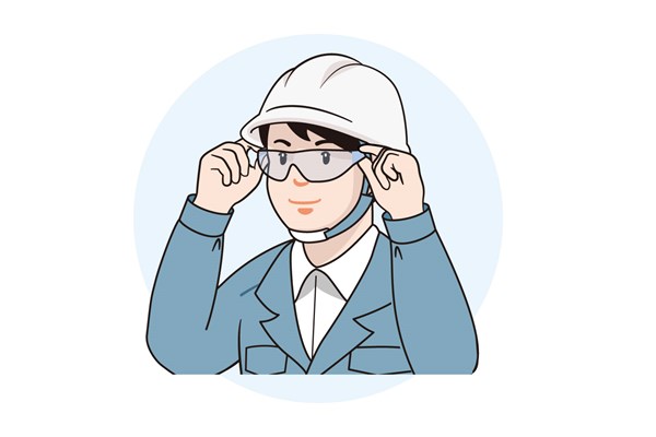 保護めがね着用を ルール化