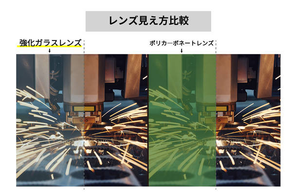  YL-780G IR LT（ロータイプ）レーザー保護めがね_レンズ見え方比較