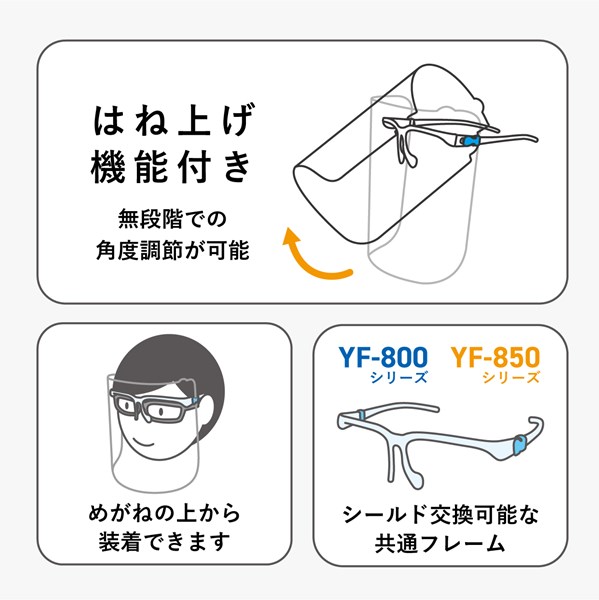 YF-800L くもり止め超軽量フェイスシールドグラス