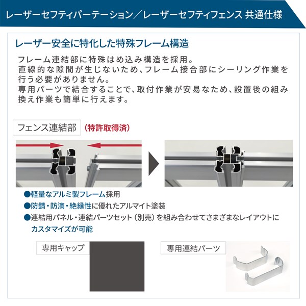 YLSP-11 レーザーセフティパーテーション 基本パネル C YAG2_特長