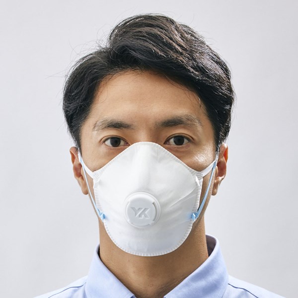 3200V-CF 使い捨て式防じんマスク(排気弁付・クロスフィットタイプ)_着用例